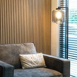 QAZQA Design Stehleuchte schwarz mit Rauchglas - Qara -Stehlampen Verkaufsladen 9683 102197 15