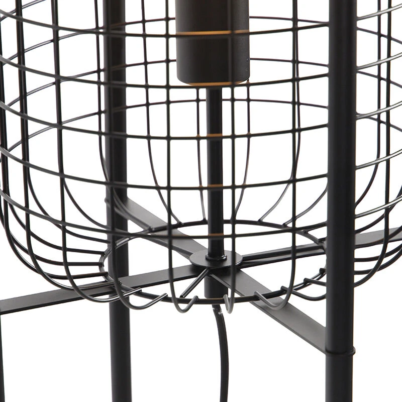 QAZQA Industrielle Stehlampe schwarz - Bliss Vefa 8 QAZQA Industrielle Stehlampe schwarz - Bliss Vefa – Bild 6