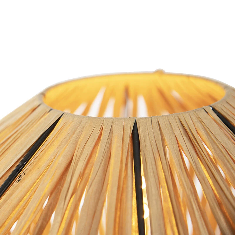 QAZQA Orientalische Stehlampe Stativ Rattan - Stroh 4 QAZQA Orientalische Stehlampe Stativ Rattan - Stroh – Bild 2