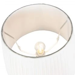 QAZQA Ländliche Stehlampe grau mit weißem Plisseeschirm - Classico -Stehlampen Verkaufsladen 9726 95295 2