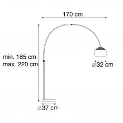 QAZQA Moderne Bogenlampe Stahl verstellbar - Grande -Stehlampen Verkaufsladen 9748 46060 4