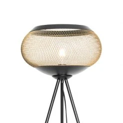 QAZQA Moderne dreibeinige Stehlampe schwarz mit Gold - Lucas -Stehlampen Verkaufsladen 9756 105148 2