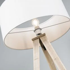 QAZQA Moderne Stehlampe Holz mit weißem Schirm - Ilse 16 QAZQA Moderne Stehlampe Holz mit weißem Schirm - Ilse -Stehlampen Verkaufsladen 9766 93701 4