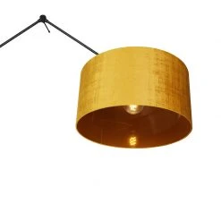 QAZQA Moderne Stehlampe schwarz Leinenschirm gelb 50 cm - Editor -Stehlampen Verkaufsladen 9777 104956 4