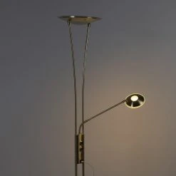 QAZQA Goldene Stehlampe mit Lesearm inkl. LED und USB-Anschluss - Sevilla -Stehlampen Verkaufsladen 9777 99506 13