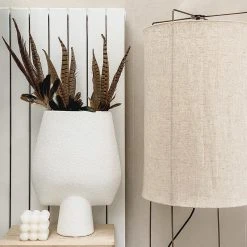 QAZQA Design Stehleuchte Stahl mit beigem Leinenschirm - Reichhaltig -Stehlampen Verkaufsladen 9779 102504 12