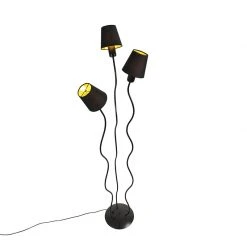 QAZQA Design Stehleuchte schwarz 3-Lichter mit Klemmkappen - Wimme -Stehlampen Verkaufsladen 9828 103549 7