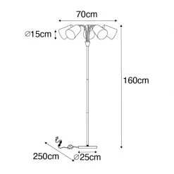 QAZQA Moderne Stehlampe schwarz 5-Licht - Carmen -Stehlampen Verkaufsladen 9831 103503 3
