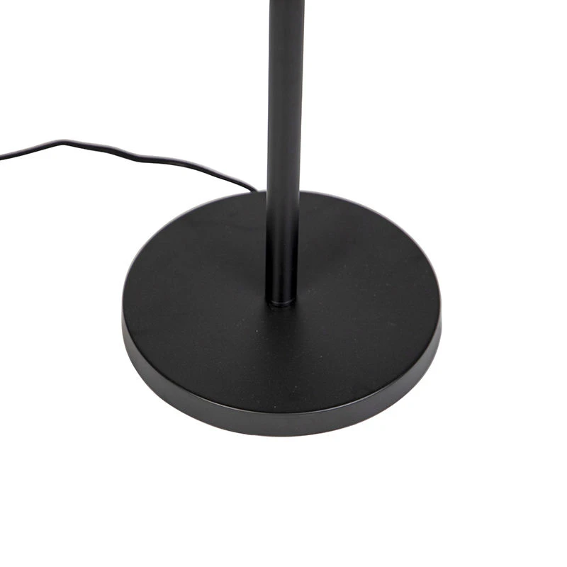 QAZQA Klassische Stehleuchte schwarz mit Granny B Schirm grau - Simplo 10 QAZQA Klassische Stehleuchte schwarz mit Granny B Schirm grau - Simplo – Bild 8