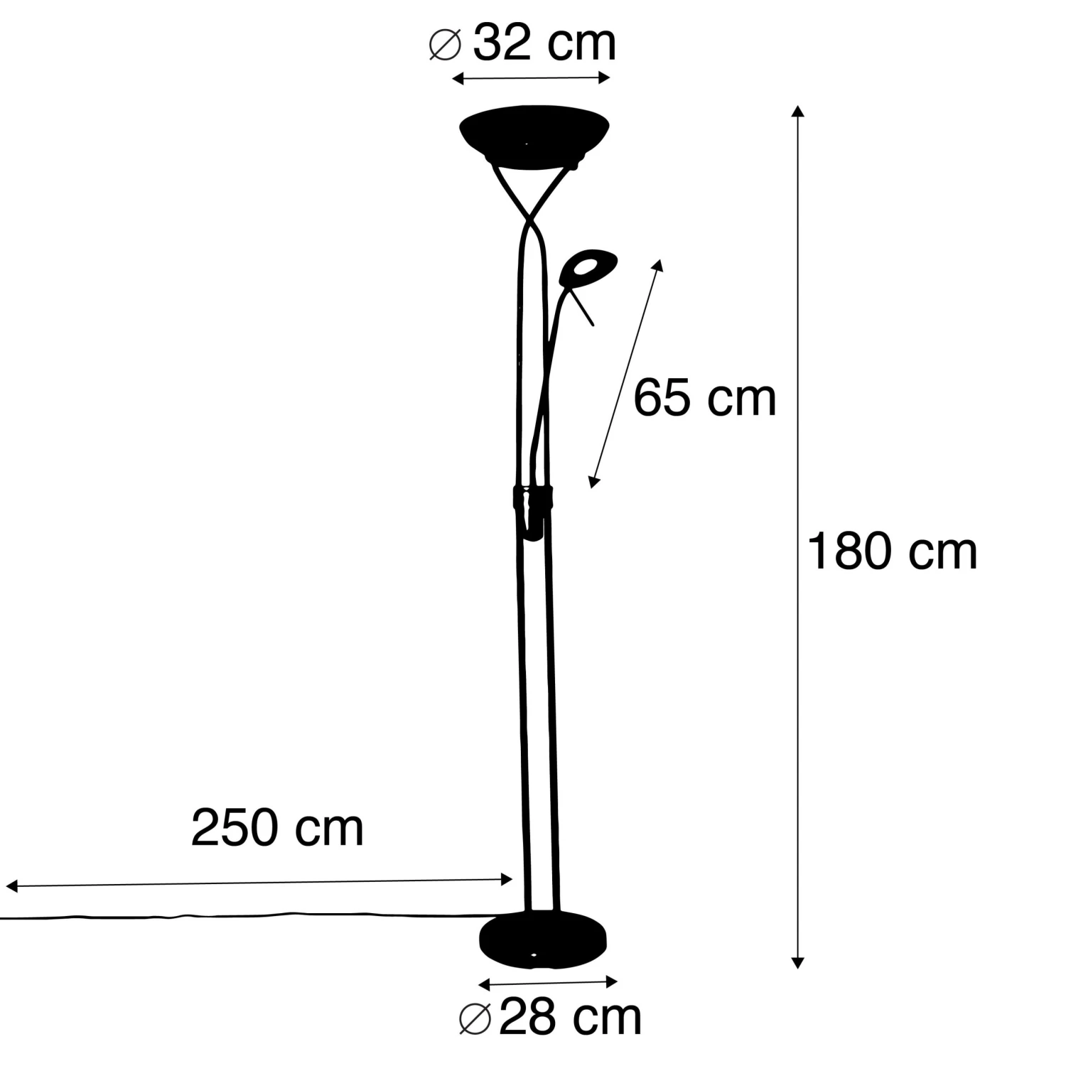 QAZQA Stehleuchte Messing inkl. LED und Dimmer mit Leselampe - Empoli 7 QAZQA Stehleuchte Messing inkl. LED und Dimmer mit Leselampe - Empoli – Bild 5