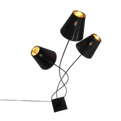 QAZQA Design Stehlampe schwarz mit gold 3-flammig - Melis -Stehlampen Verkaufsladen 9865 103870 12