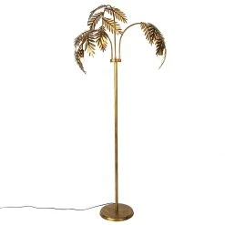 QAZQA Vintage vloerlamp antiek goud 3-lichts large - Botanica