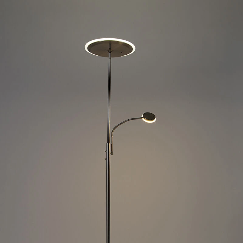 QAZQA Moderne Stehlampe Stahl inkl. LED mit Fernbedienung und Lesearm - Strela 22 QAZQA Moderne Stehlampe Stahl inkl. LED mit Fernbedienung und Lesearm - Strela – Bild 20