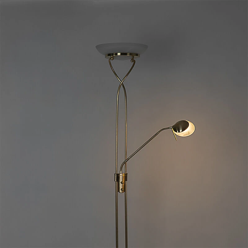 QAZQA Stehleuchte Messing inkl. LED und Dimmer mit Leselampe - Empoli 18 QAZQA Stehleuchte Messing inkl. LED und Dimmer mit Leselampe - Empoli – Bild 16