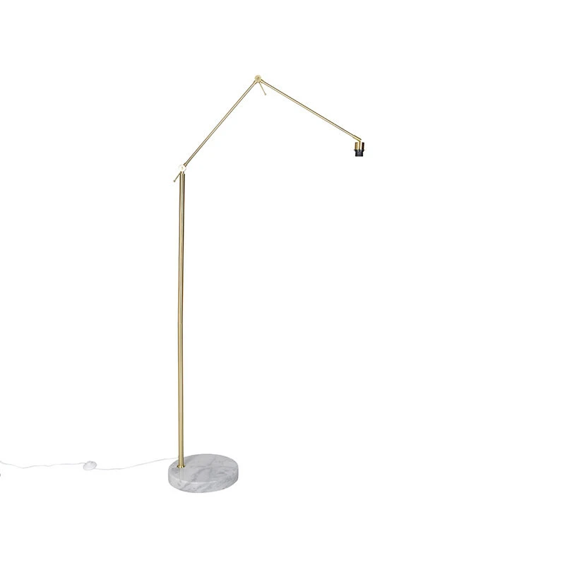 QAZQA Moderne Stehlampe gold verstellbar - Editor 3 QAZQA Moderne Stehlampe gold verstellbar - Editor