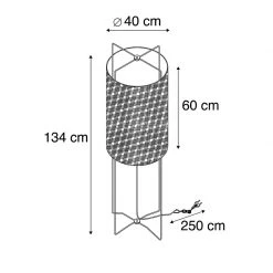 QAZQA Design Stehleuchte Stahl mit beigem Leinenschirm - Reichhaltig -Stehlampen Verkaufsladen 9983 102504 3